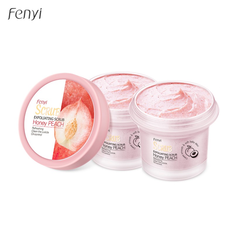 Set 2 tuýp kem tẩy da chết Fenyi mùi hương đào làm sạch sâu cho da mặt 100g