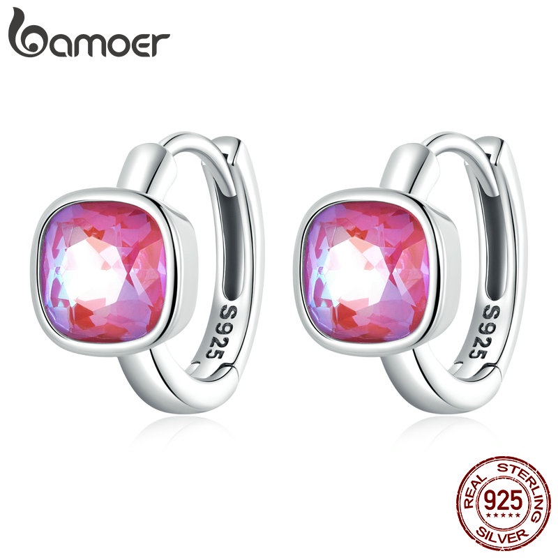 Bông tai BAMOER Bạc 925 gắn hột dạ quang thời trang