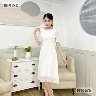 Đầm suông basic cột nơ sau BEMINE  MT5676