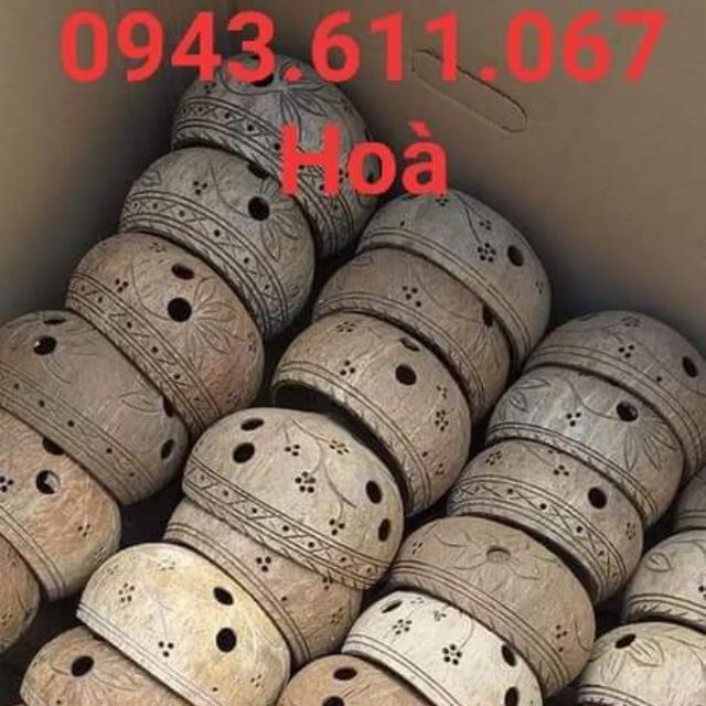 Gáo dừa trồng lan có hoa văn 170k/10c