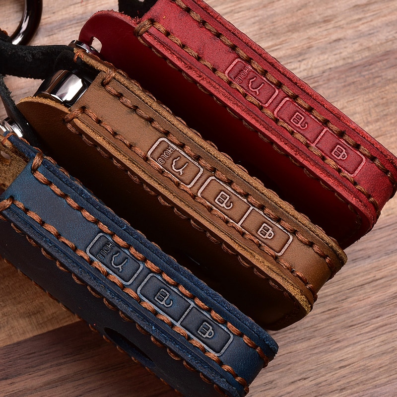 Vỏ da đựng chìa khóa 3 nút bấm kèm móc khóa cho xe hơi Mazda 3 2020 2019 Accesorios Alexa 3 CX4 CX5 CX8 19-up