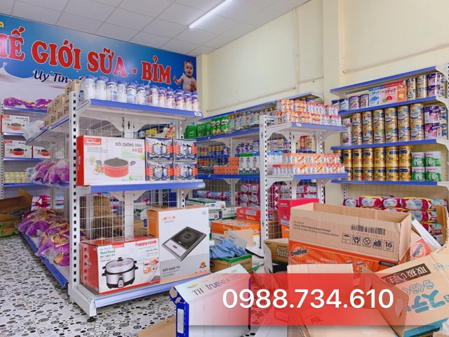 Kệ sắt để hàng bỉm sữa 2 mặt Cao 1m2 dài 90cm