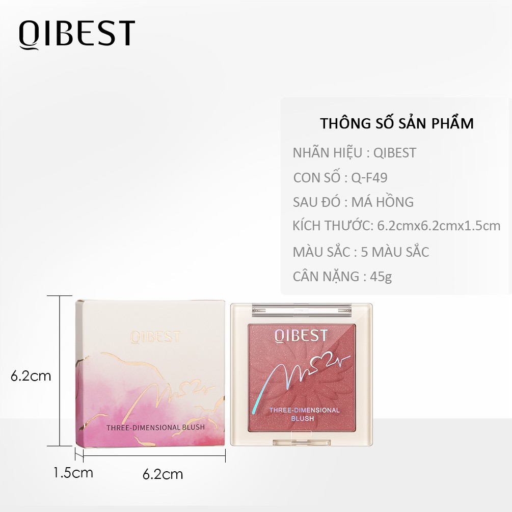 Phấn Má Hồng Kiêm Phấn Phủ Che Khuyết Điểm QIBEST 5 màu 45g Trang Điểm Tự Nhiên | BigBuy360 - bigbuy360.vn
