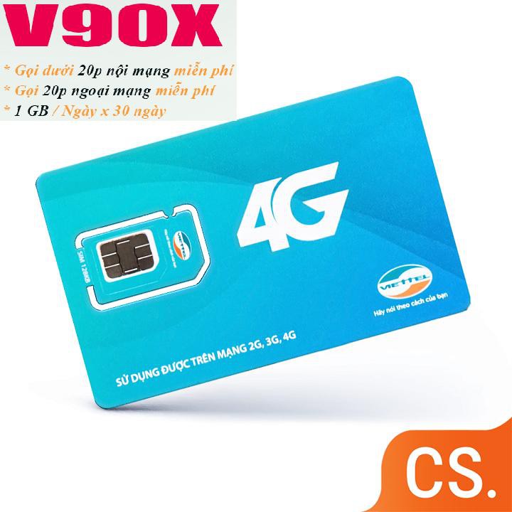 [SIÊU PHẨM VIETTEL] SIM V90X KHUYẾN MÃI 30GB + NỘI MẠNG MIỄN PHÍ + 20P NGOẠI MẠNG CHO CẢ THÁNG CHỈ VỚI 90K, ƯU ĐÃI 1 NĂM