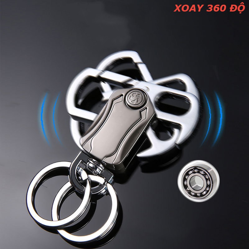 Móc đeo chìa khóa - Xoay 360 độ giải trí, Mở bia phong cách, Móc khóa thép không gỉ