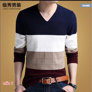 Áo len nam slim Hàn Quốc (Cổ tim)