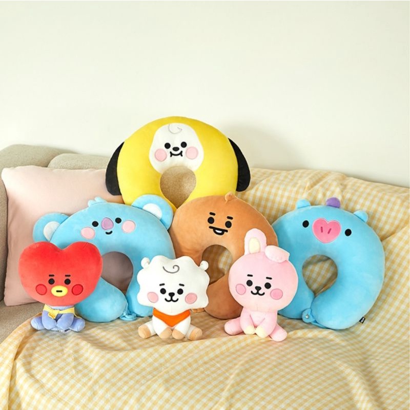 BT21 OFFICAL, GỐI KÊ CỔ BT21, GỐI DỰA LƯNG BT21 ( Line Friends)