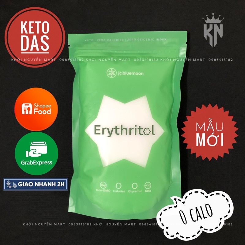 Đường Erythritol 💯 FREESHIP 💯 Cho Keto/Das/Lowcarb Túi 500g