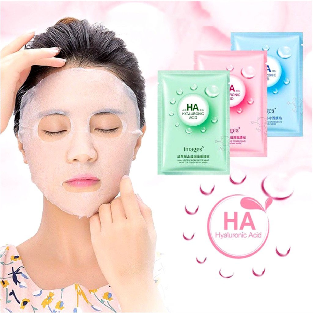 Combo 10 Mặt Nạ Giấy HA Images Dưỡng Trắng Da Mụn Cấp Ẩm Thải Độc,Mask HA