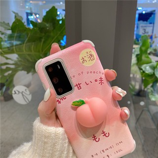 Miếng Dán Ốp Lưng Trái Đào Hồng Silicon