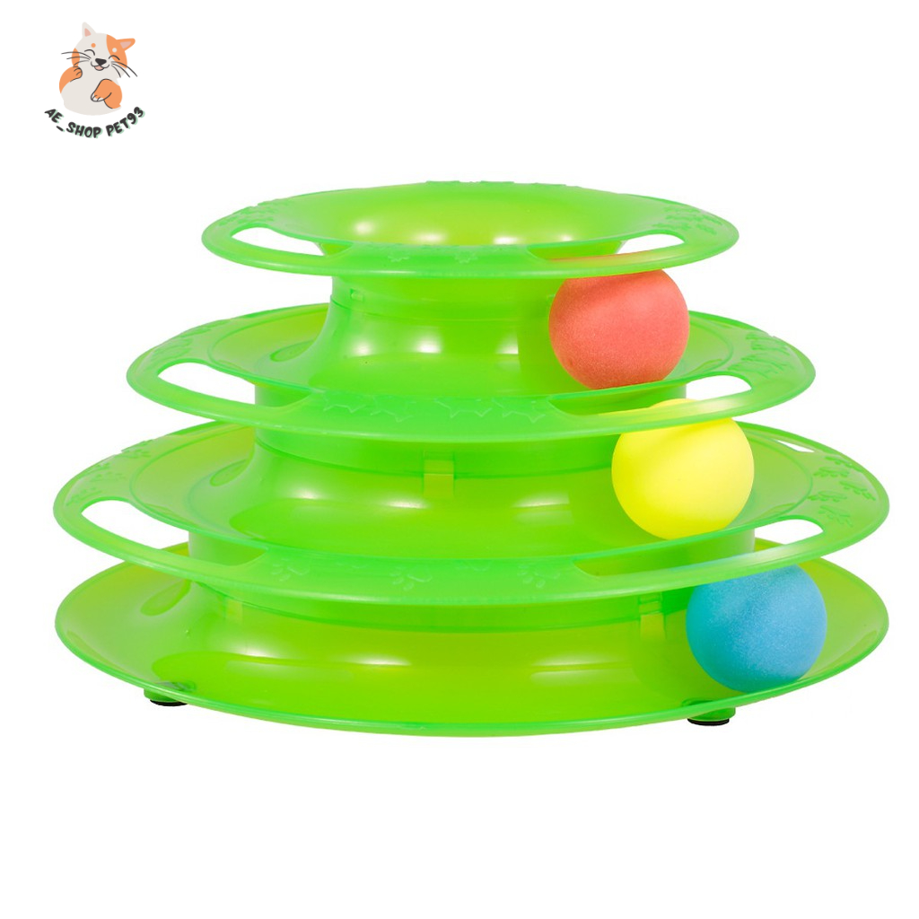 Đồ chơi mèo 3 tầng hình tháp banh cho mèo đùa nghich vui nhộn giảm stress cho Mèo