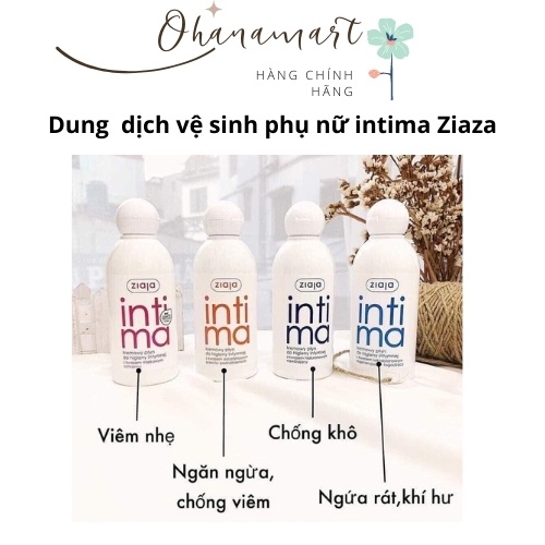 Dung dịch vệ sinh phụ nữ  Intima Ziaja 200ml _ ddvs intima giúp cấp ẩm, hương thơm dịu nhẹ