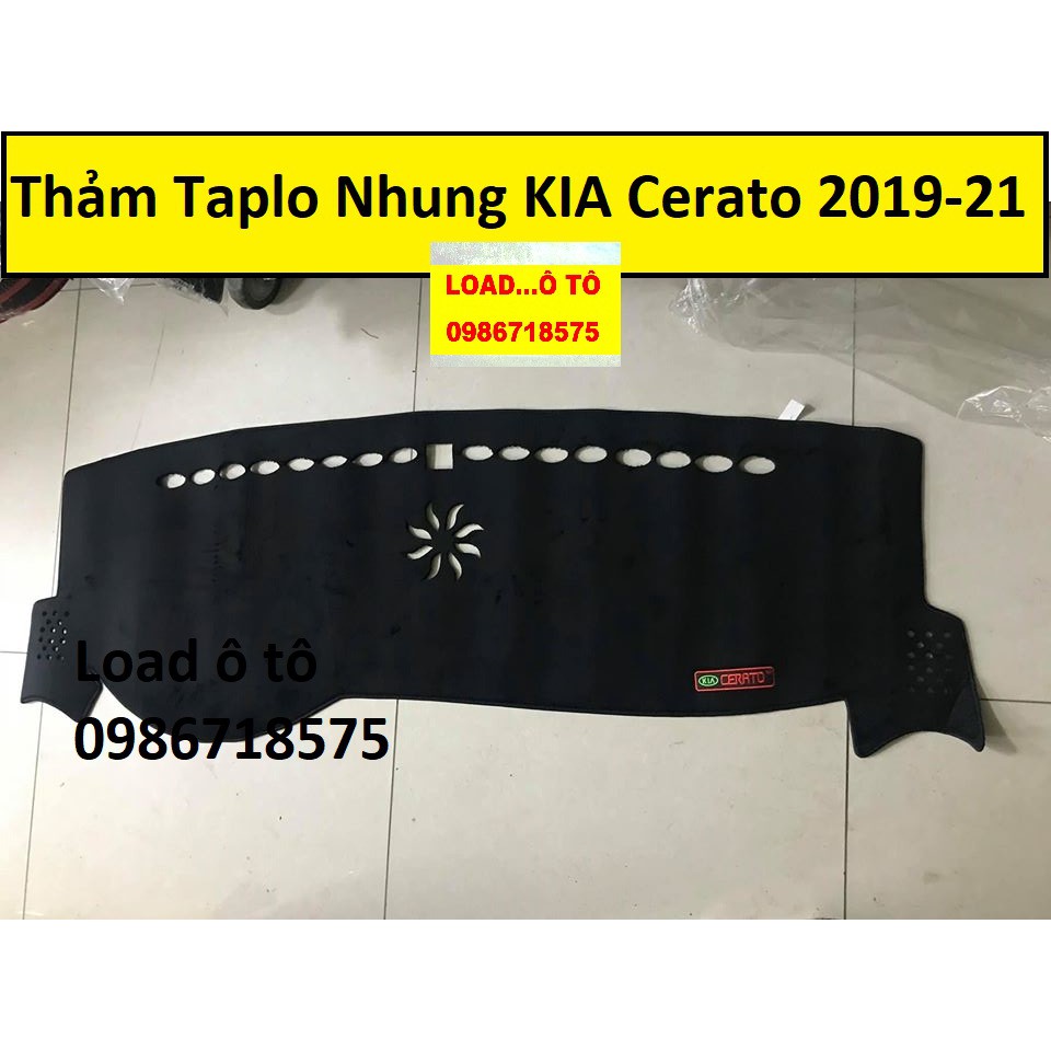 Thảm Taplo Nhung KIA Cerato 2019-2021 Mẫu Nhung Lông Cừu Cao Cấp