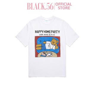 Áo thun unisex ADLV-HAPPY HOME PARTY , áo phông nữ form rộng tay lỡ chất cotton dày dặn cá tính