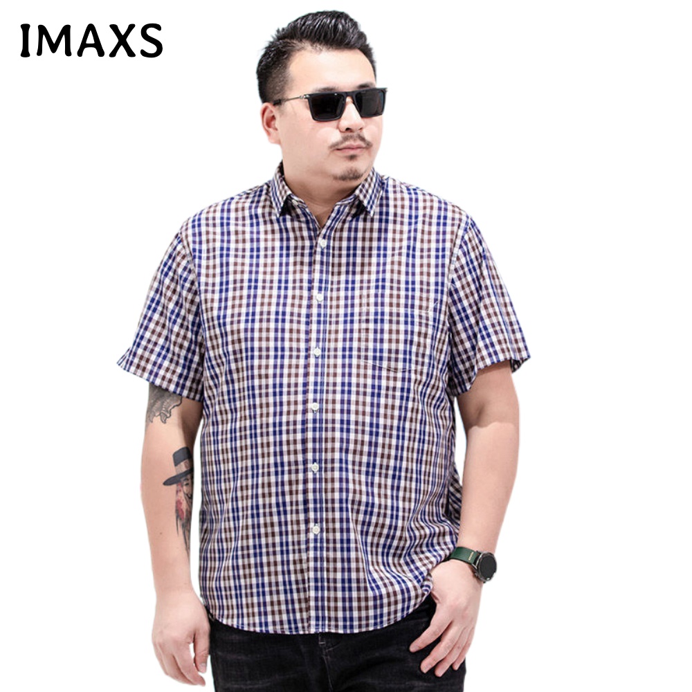 Áo Sơ Mi Nam Oversize Tay Ngắn Kẻ Sọc Caro Nhiều Màu Sắc 60-175KG