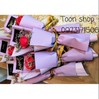 Bó hoa sáp đơn kèm hoa sao khô Y HÌNH