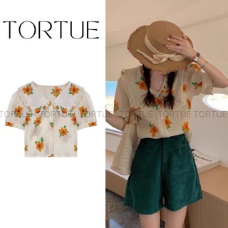Áo tiểu thư hoạ tiết hoa phong cách cổ điển Retro Vintage Taobao mới 2022 V026