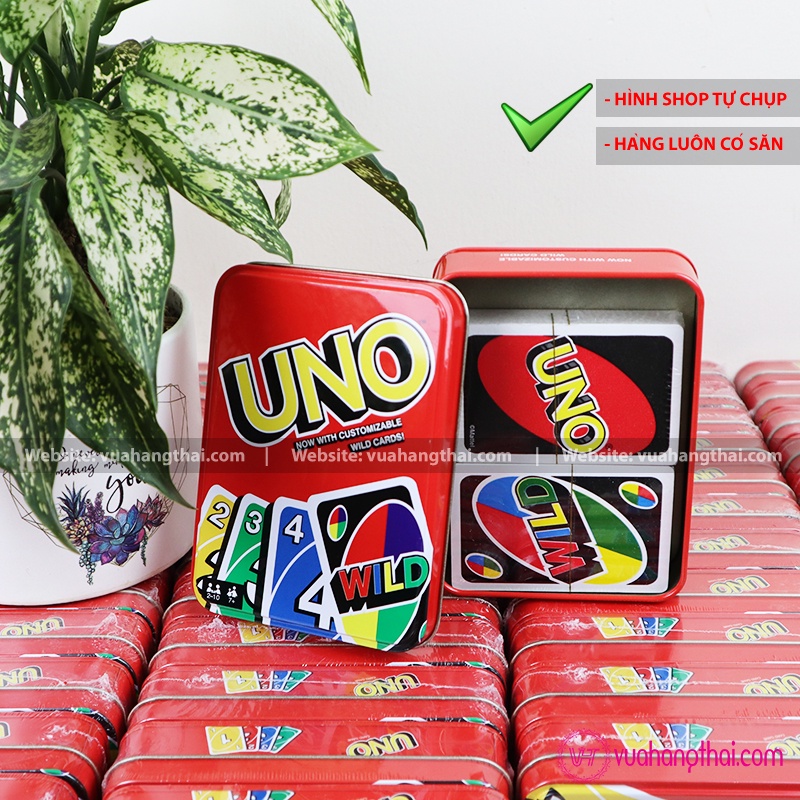 Bộ bài trò chơi UNO WILD HỘP THIẾC - Giấy Bìa Cứng Cao Cấp 112 Lá