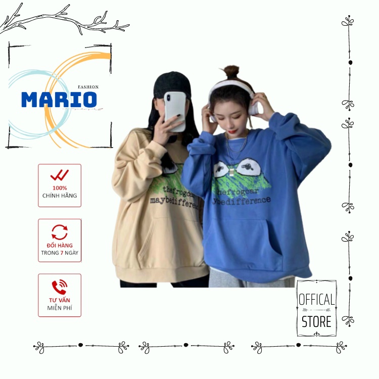 [MARIO FASHION] Áo khoác nỉ Sweater Ếch Xanh form rộng áo nỉ bông nữ Unisex Phong Cách Hàn Quốc