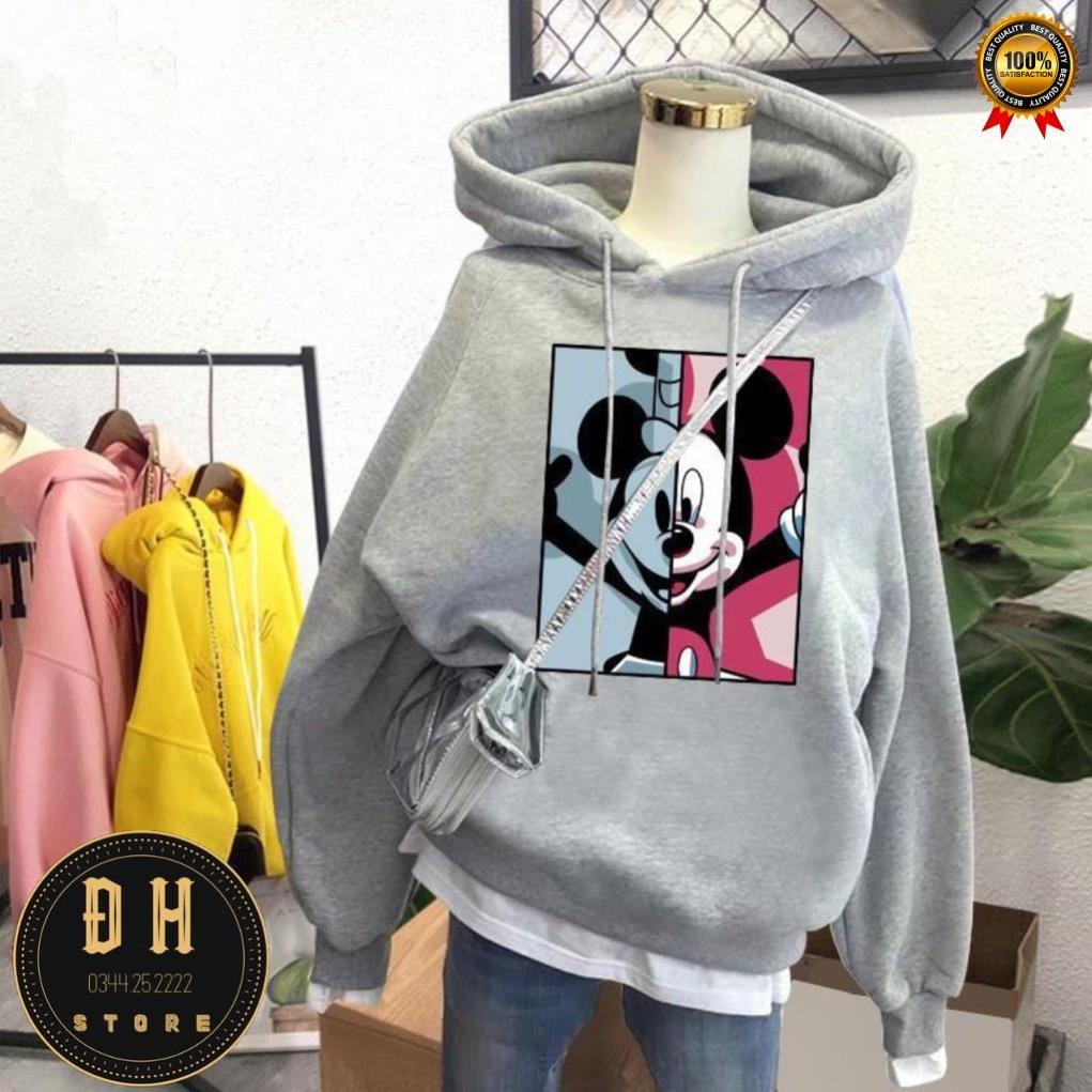 (Mẫu Mới 2021) Áo Hoodie Chuột Mickey  Có Mũ Nam Nữ Chất Nỉ Bông Dày Dặn Form Rộng Unisex- Áo Nỉ Nam Nữ Ulzzang . | BigBuy360 - bigbuy360.vn