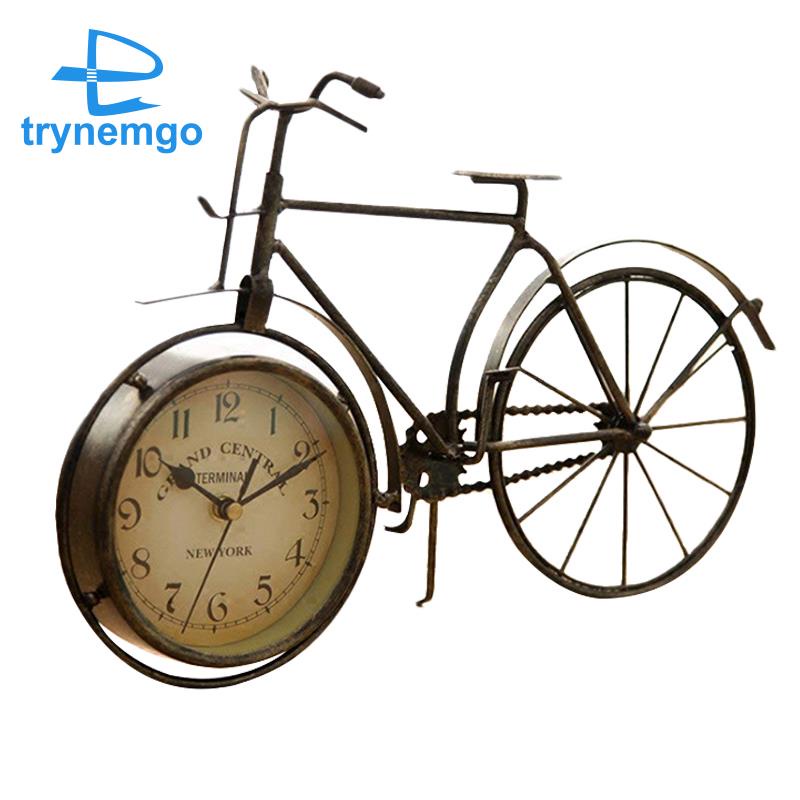Đồng Hồ Để Bàn Hình Xe Đạp Phong Cách Cổ Điển Vintage Bằng Đồng Trang Trí Phòng Khách Quán Cà Phê