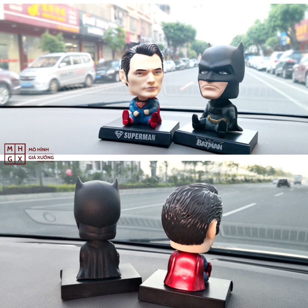 Mô Hình Superman Chibi lắc đầu - Trang trí taplo ô tô - Trang trí bàn học bàn , bàn làm việc - Kê Điện Thoại - Figure DC