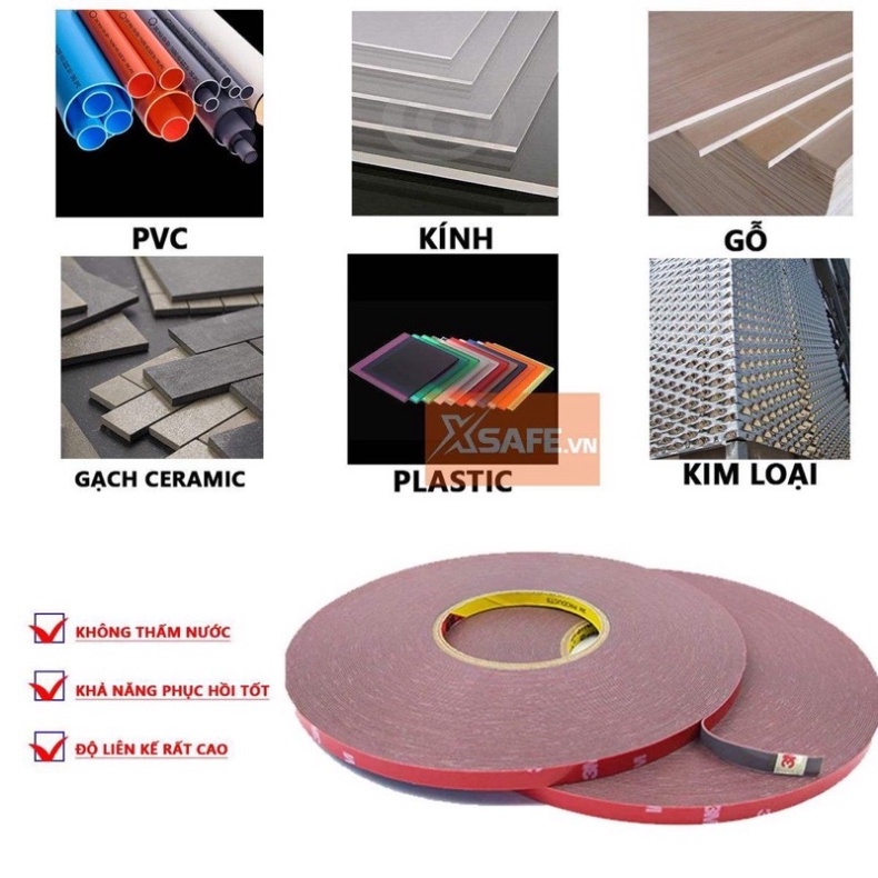 Băng keo 2 mặt cường lực 3M 4229P dài 3Mét băng keo siêu dính chịu nước, nhiệt dán được trên nhiều loại