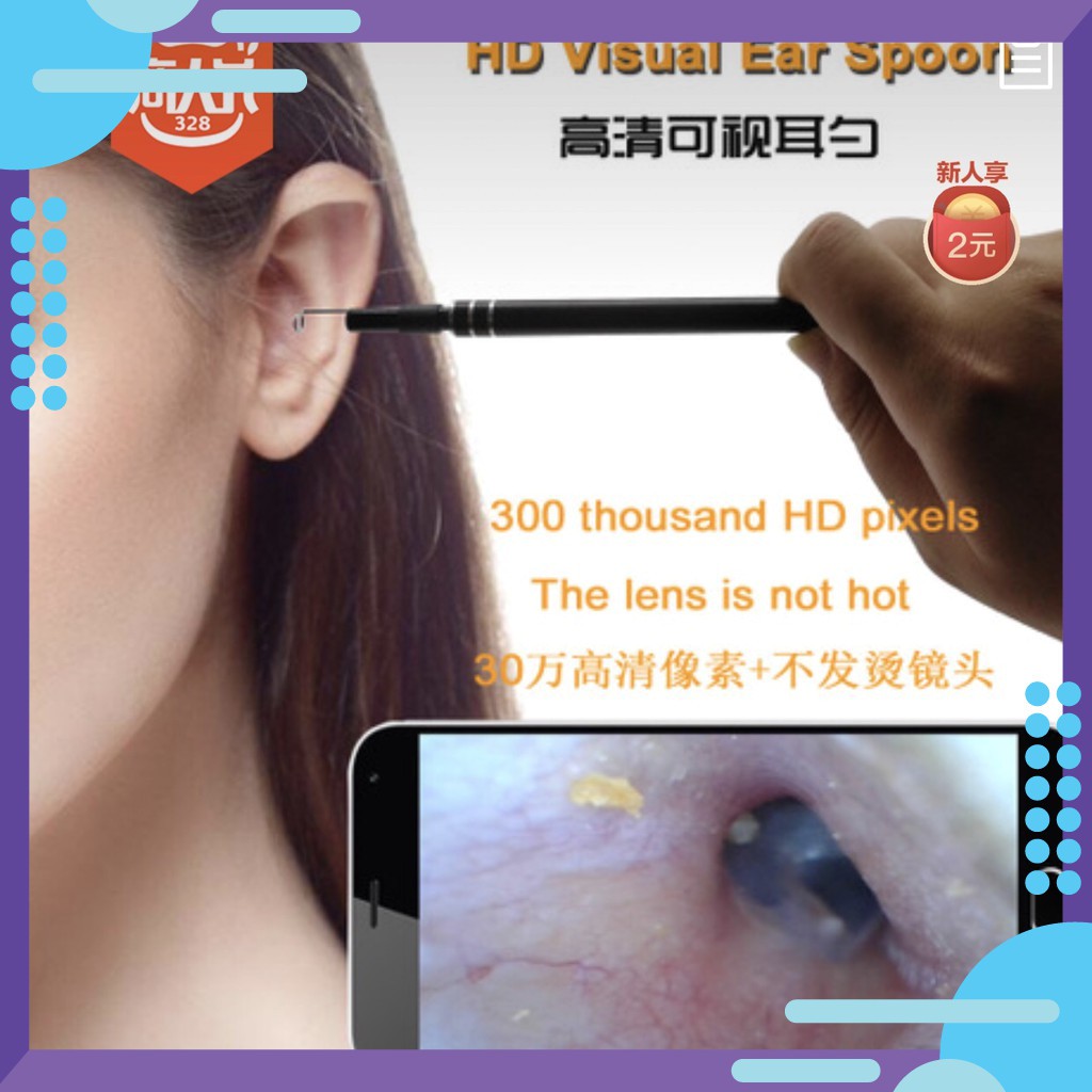 [giá tốt] [GIÁ SỈ] DỤNG CỤ LẤY RÁY TAI CÓ CAMERA VÀ ĐÈN KẾT NỐI VỚI ĐIỆN THOẠI, MÁY TÍNH [SALE] [nq]