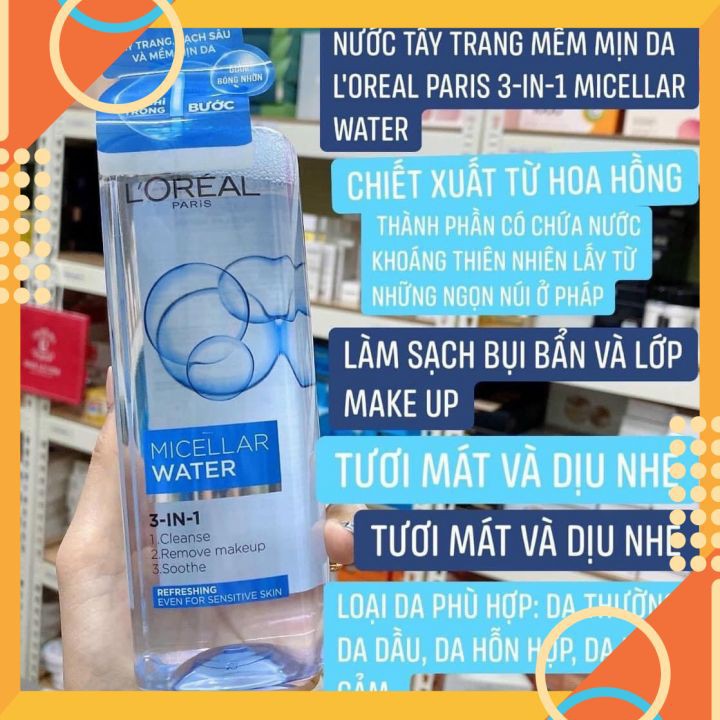 Nước Tẩy Trang L’Oréal Micellar Water 3-in-1 Deep Cleansing Pháp 400ml [ Chính - Hãng ] | BigBuy360 - bigbuy360.vn