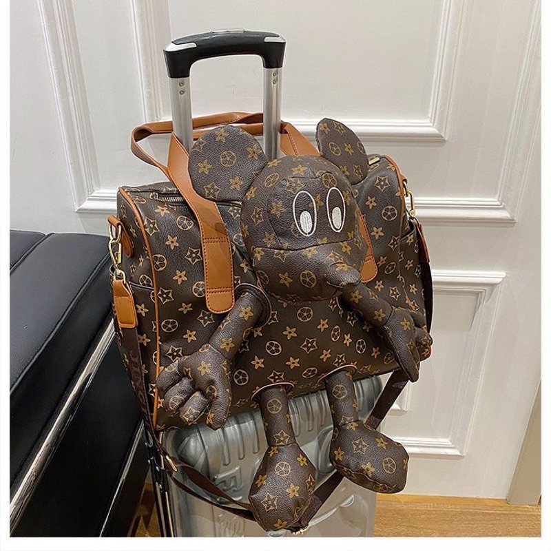 Túi xách du lịch - Túi đeo chéo da mềm Mickey hoạ tiết LV HOT