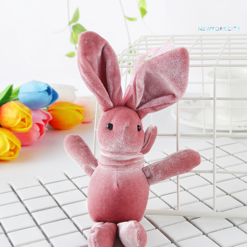 Đồ Chơi Thỏ Nhồi Bông Vải Nhung Mềm Mại Chống Mài Mòn Quà Tặng Giáng Sinh