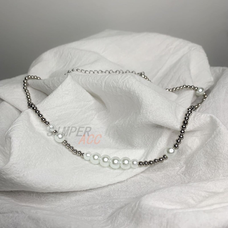 Dây chuyền thép titan dạng xỏ hạt phong cách hiphop đường phố