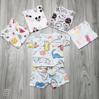 Bộ Cotton Giấy Sợi Tre Thông Hơi cho bé trai và bé gái từ 6-16kg | Có video ảnh thật.