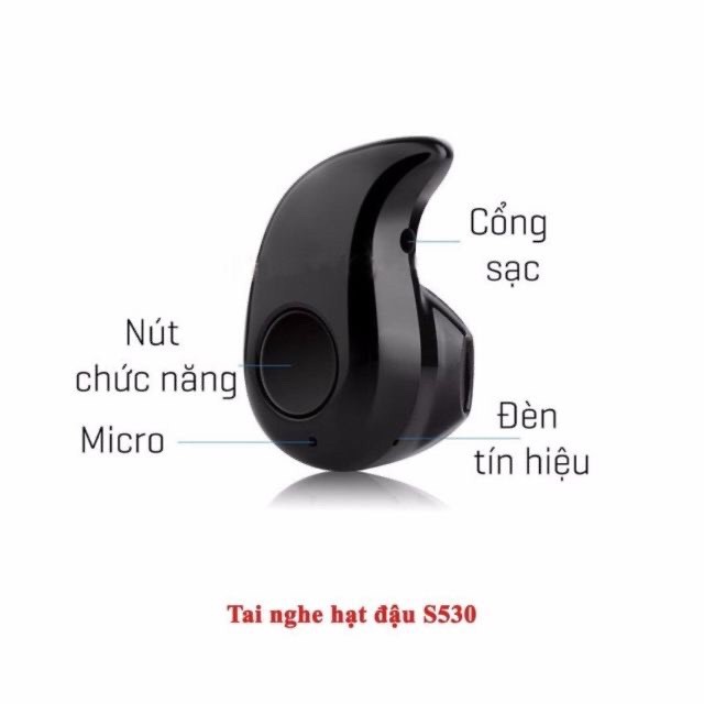 Tai Nghe Bluetooth Không Dây Hạt Đậu S530 ⚡️𝐌𝐈𝐄̂̃𝐍 𝐏𝐇𝐈́ 𝐒𝐇𝐈𝐏⚡️Sành Điệu Pin Trâu - 050