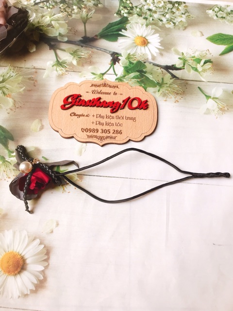 3 thanh búi tóc magic hình hoa gắn hạt trai