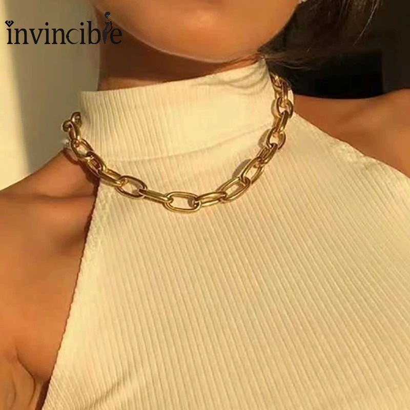 Vòng Cổ Choker Bằng Kim Loại Dày Phong Cách Âu Mỹ Cổ Điển Thời Trang