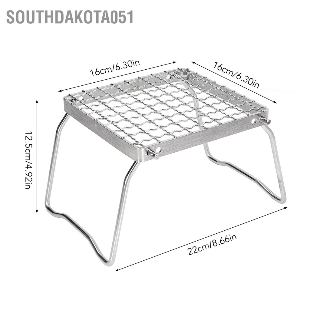 [Hàng HOT] Vỉ nướng Gấp Mini di động Bạc bằng thép không gỉ ngoài trời【Southdakota051】