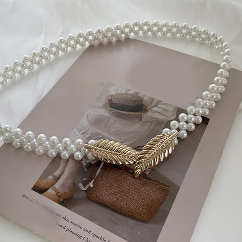 Thắt Lưng Co Giãn Đính Hạt Ngọc Trai Thời Trang Sa