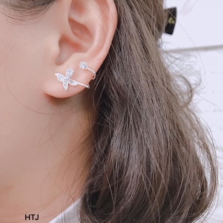 Bông tai bạc hình bướm kẹp