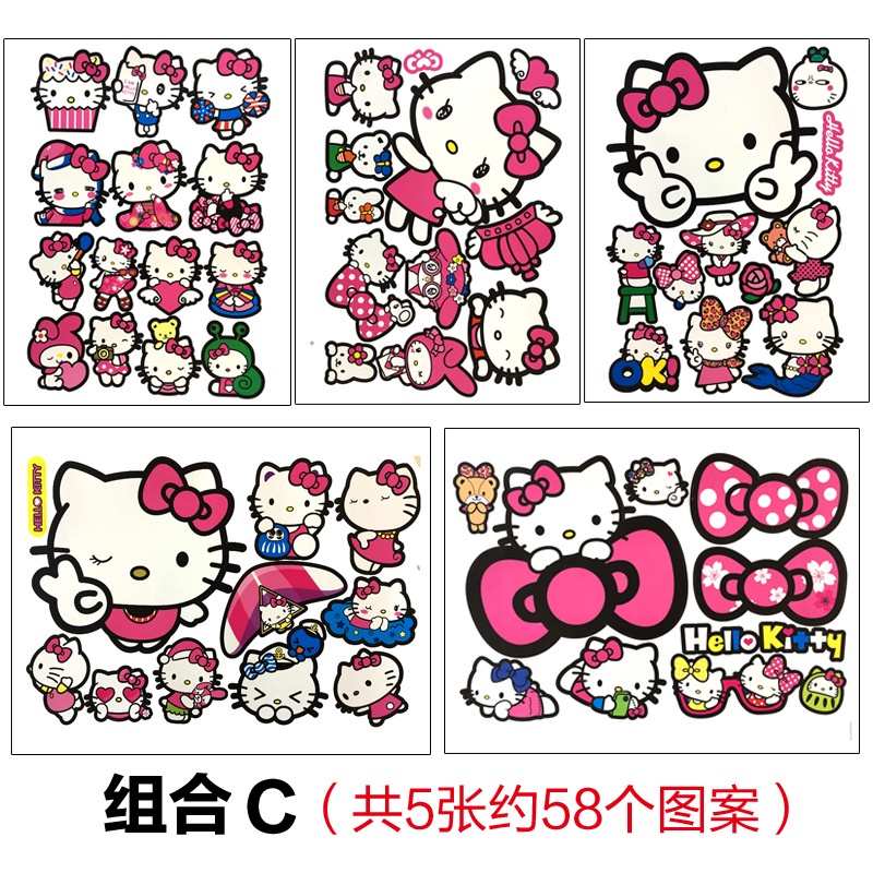 Bộ 43 Miếng Dán Trang Trí Xe Hơi / Mô Tô Họa Tiết Hoạt Hình Pikachu Doraemon Dễ Thương