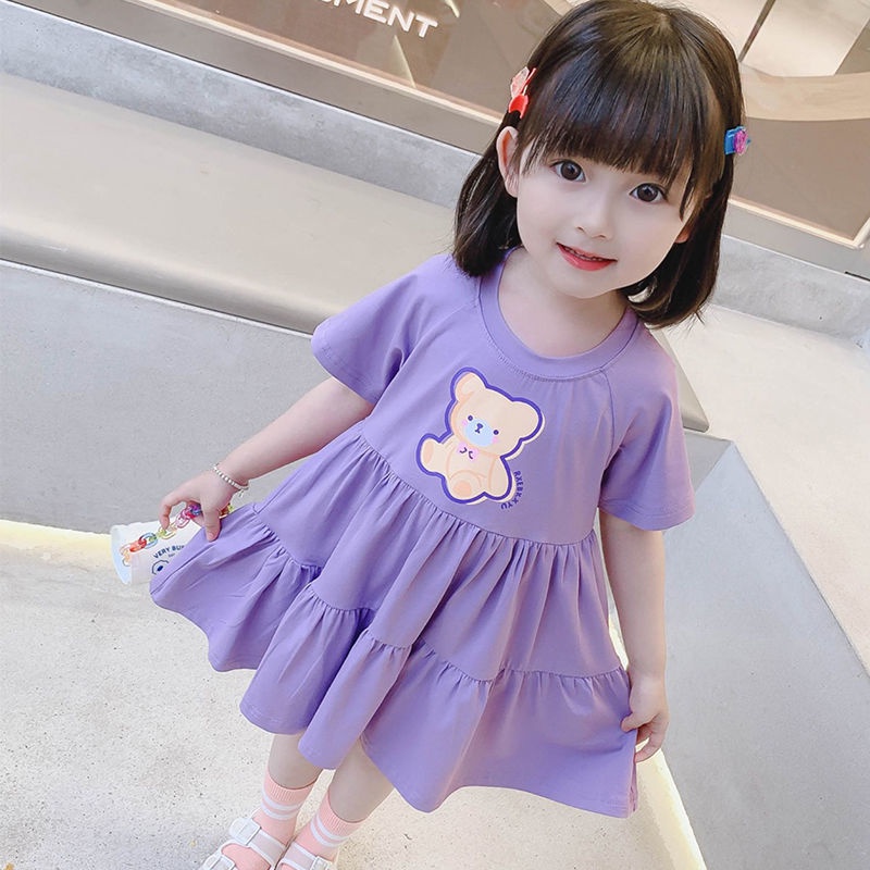 Đầm Công Chúa Ngắn Tay Thời Trang Hàn Quốc Cho Bé Gái