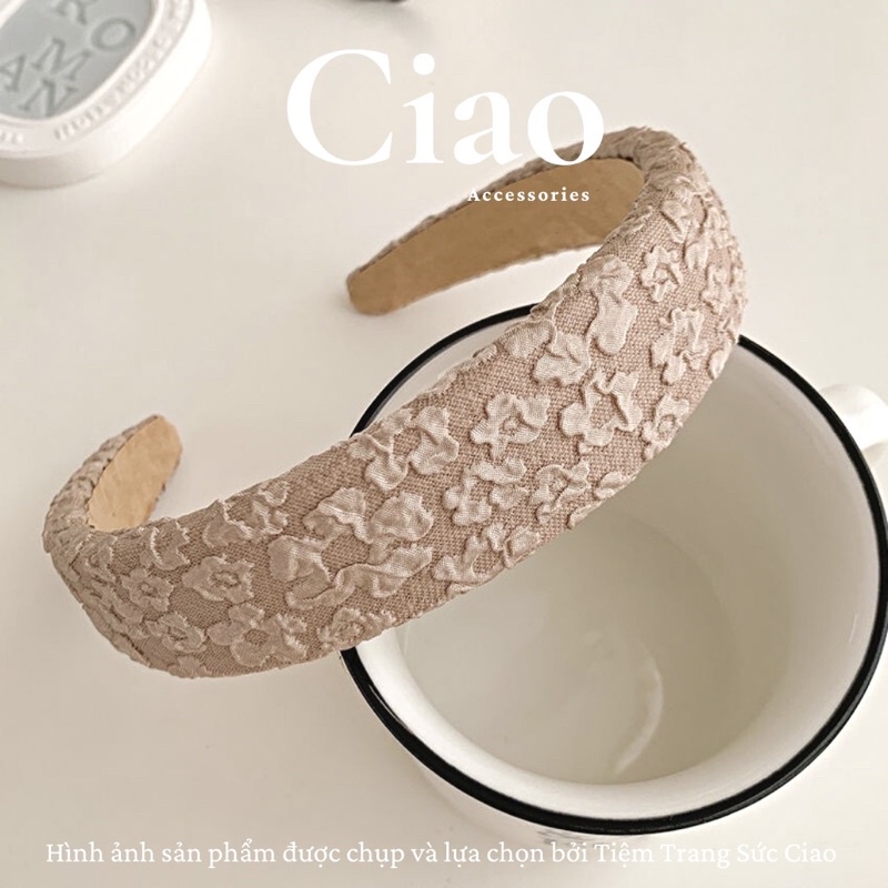 [NEW ITEMS] Băng đô/ Cài tóc vải mềm thiết kế hình hoa in nổi phong cách trendy Ciao accessorries