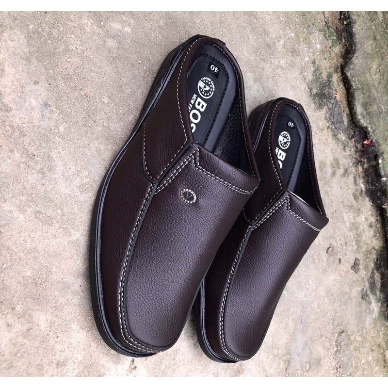 Dép bít mũi nam cao cấp..màu nâu sang trọng lịch lãm | BigBuy360 - bigbuy360.vn