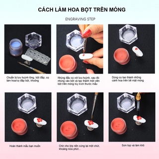 Set 24 Màu Bột Đắp Móng & Bột Làm Hoa