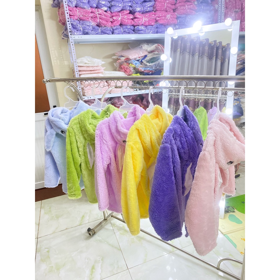 Áo lông cừu cho bé có mũ