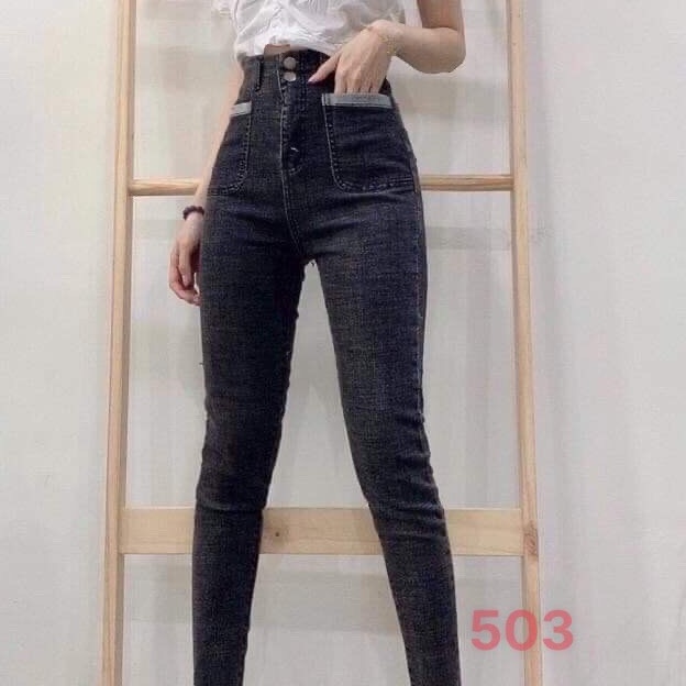Quần jean nữ đen xám cao cấp - Chất liệu Denim (Hàng chuẩn form) Thời Trang Nam Nữ Gemini KVC503