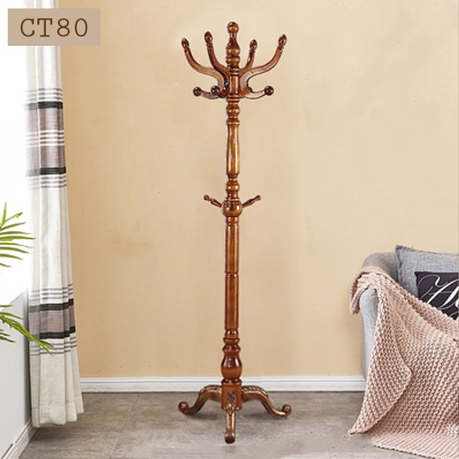 Cây treo quần áo tân cổ điển bằng gỗ cao cấp CT80