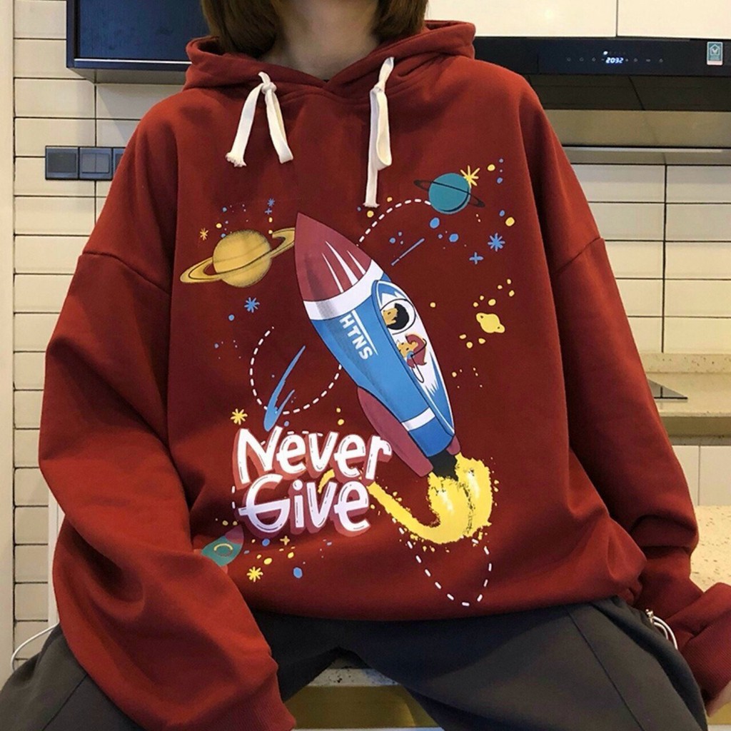 ÁO HOODIES UNISEX MÀU ĐỎ TÊN LỬA áo khoác hoodie nỉ nam nữ