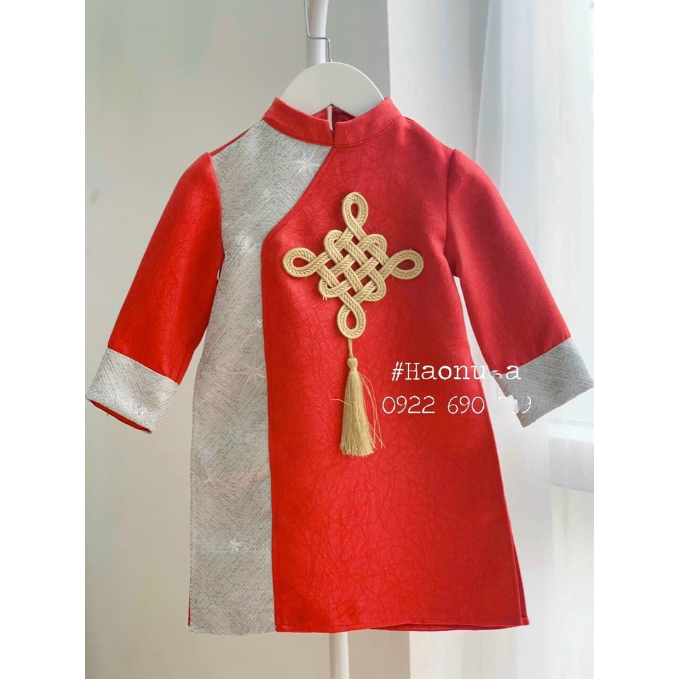 Set Áo dài cách tân gấm cao cấp cho bé trai bé gái