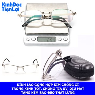 Kính lão Kính Viễn thị Đọc sách Gọng chống gỉ Tròng chống UV Gấp xếp
